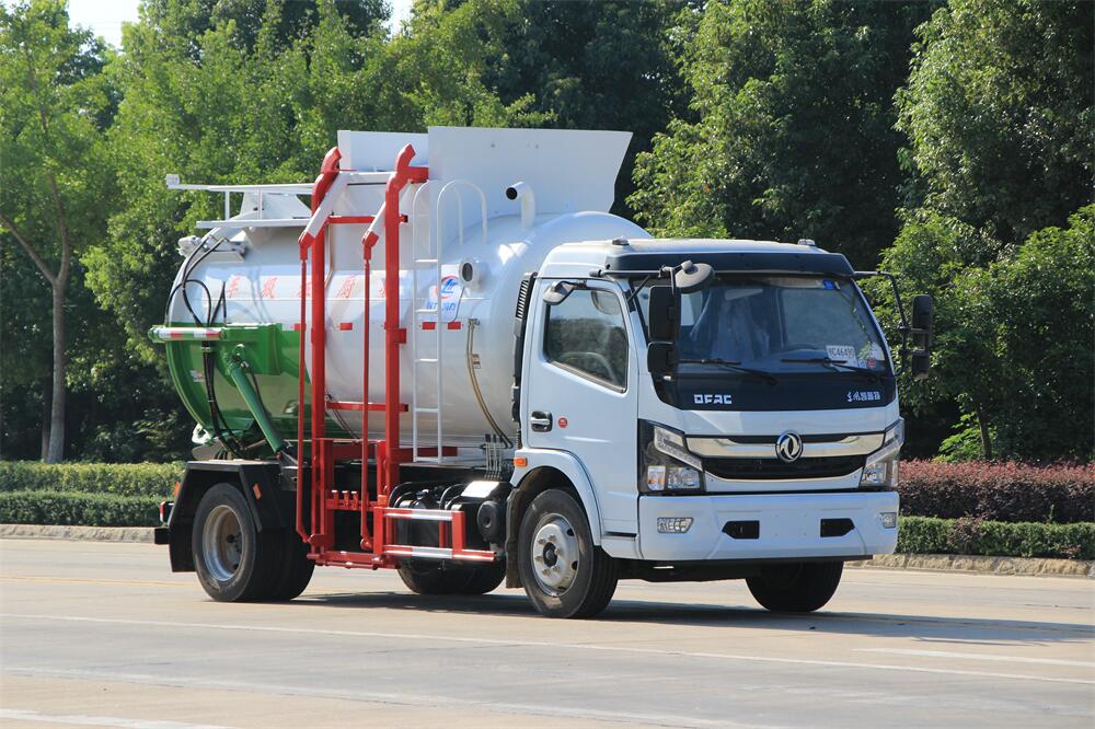8方餐廚垃圾車-東風多利卡國六8方廚余泔水餐廚垃圾車廠家（圓罐）
