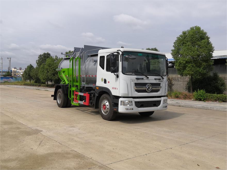 10方餐廚垃圾車-東風D9國六10方廚余泔水餐廚垃圾車廠家（圓罐）